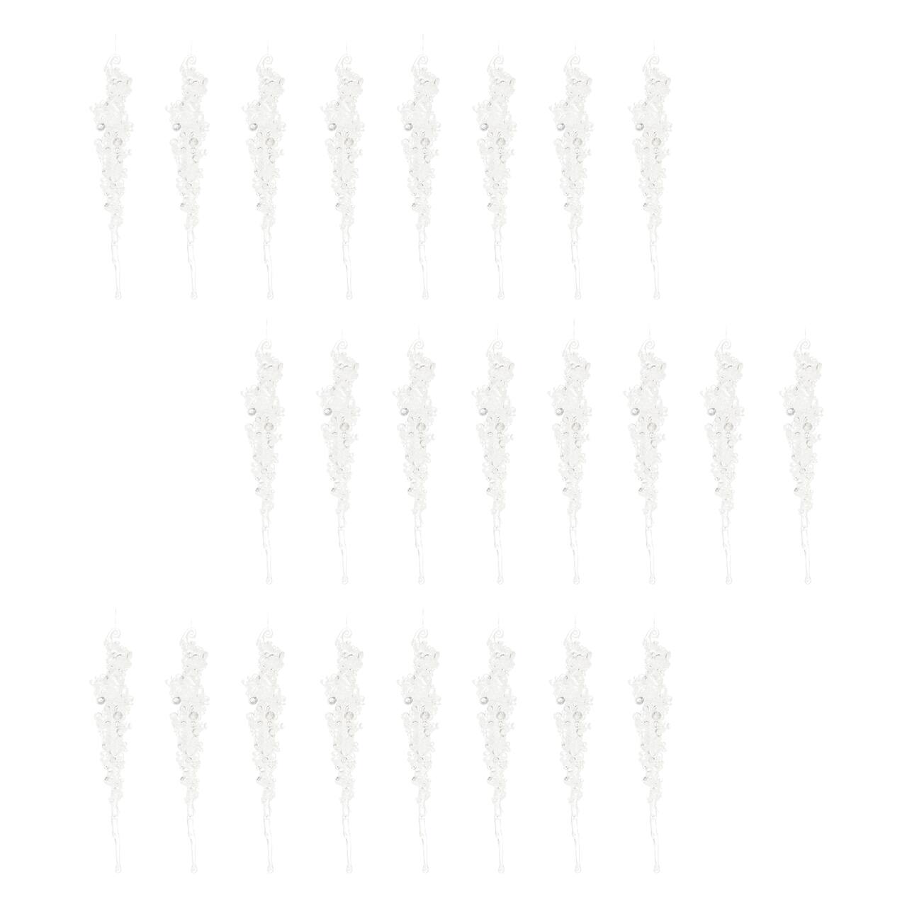 10.25" Glittered Icicle Drop Ornaments, 24ct.